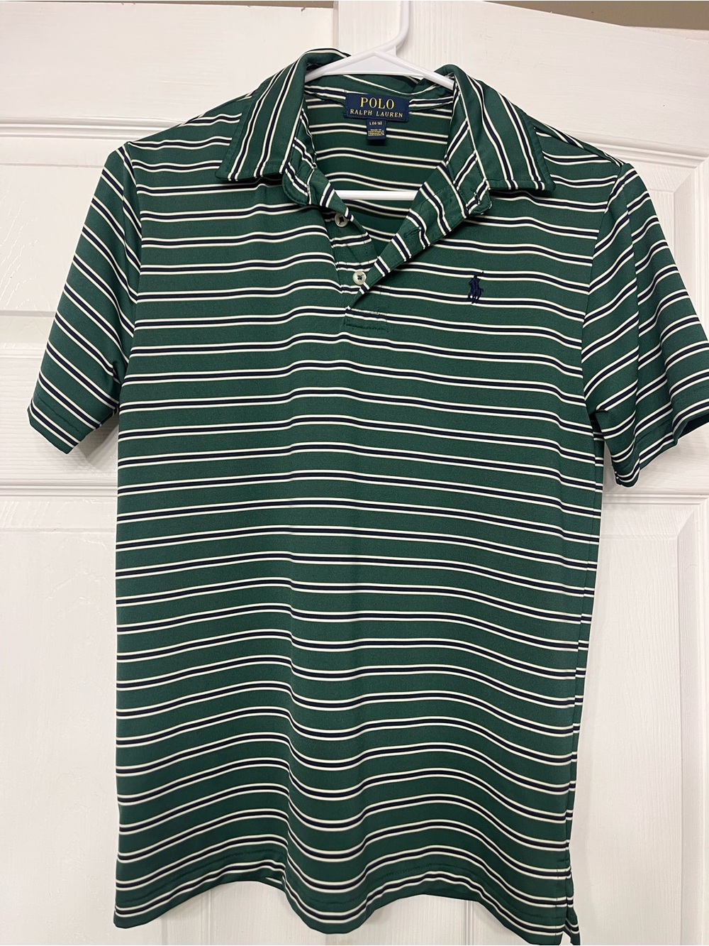 Polo by Ralph Lauren Green and White Striped Polo Shirt